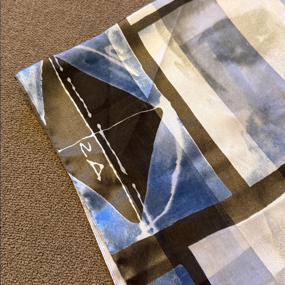 Symphony Scarf’s Polyester Blue Tones Light Scarf 14”x62” (TD) - Picture 2 of 3